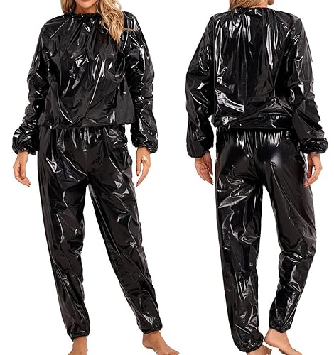 Black SaunaSuit Set Top and Pants Unisex