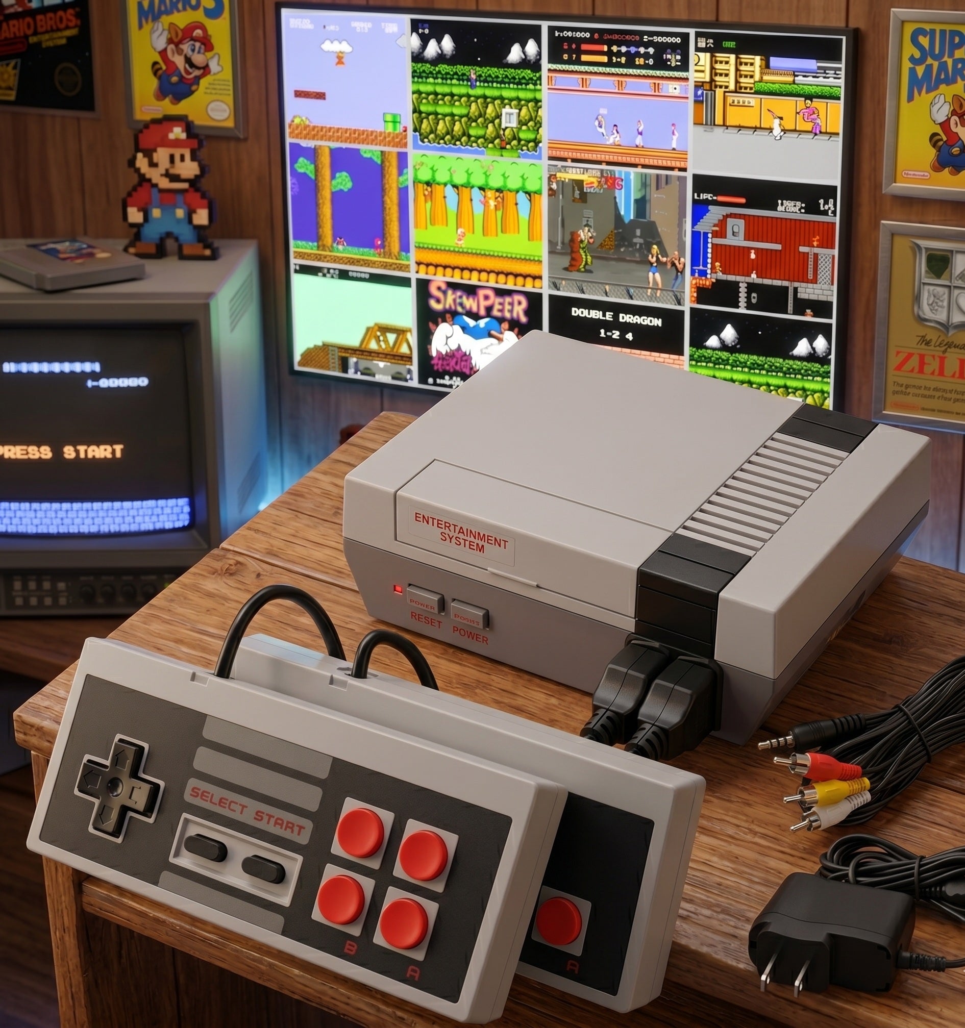 Mini Nes Game Anniversary Edition Built- in 620 Classic games + FREE SEIKO DIVERS WATCH